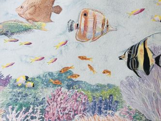 Peter Wong Art Lithography “Rainbow Reef” Signed 19 X 25 Inches