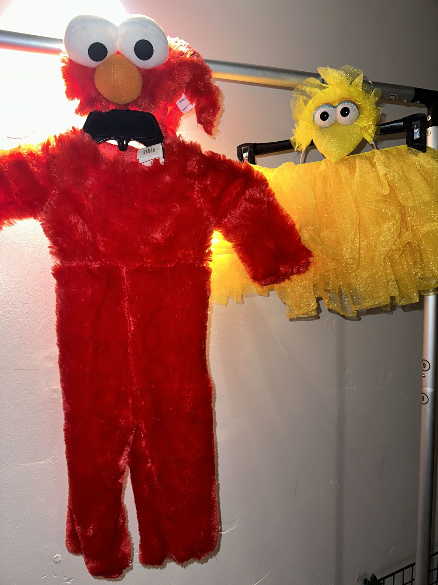 Halloween Family Costume Elmo Big Bird Toddler Kid Adult 12/18 Months Red Yellow Mommy And Me Boy Kid Dress Up Sesame Street