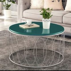 Green Round Metal Coffee Table