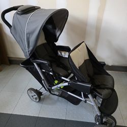 Graco DuoGlider Double Stroller | Lightweight Double Stroller with Tandem Seating, Glacier