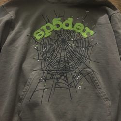 SpiderHoodie grey & Green