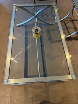 Glass coffee table + 2 smaller side tables (3 piece total)