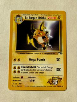 Pokemon Lt. Surge's Raichu - Gym Heroes (G1) - wotc - NM