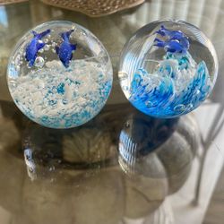 dolphin glass balls