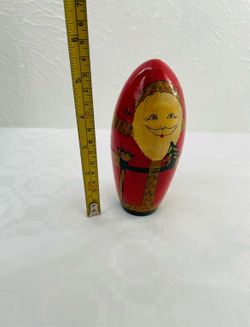 Vintage Santa Claus Matryoshka Nesting Dolls 5pc Set 5,5"