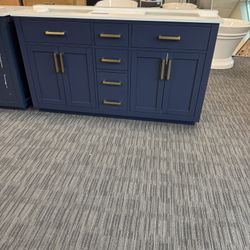 61” Bathroom Vanity In Blue 