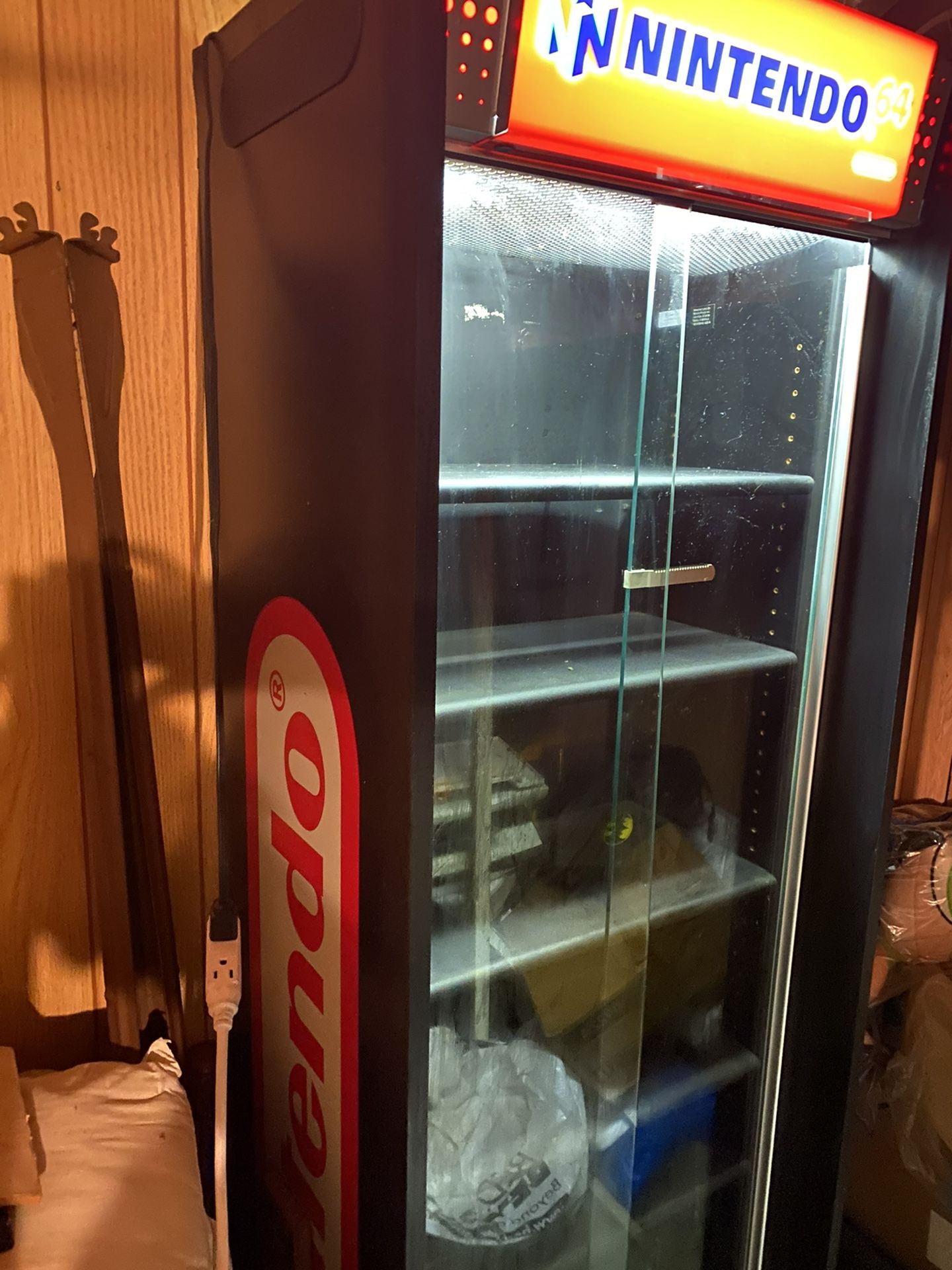 Vintage Nintendo 64 Cabinet With Glass Cartridge Case Holder Inside