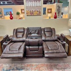 Power Reclining Couches Sofa, Loveseat Living Room Furniture 💚No Needed Credit Check 💛 $39 Down Payment with Financing