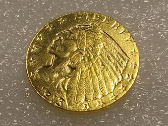 US 1913 Golden $2.5 Indian Head restrike Coin / Token.
