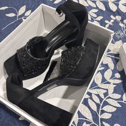 New Arrival Women's High Heeled Platform Sandals, Fashion Style In Shiny Black