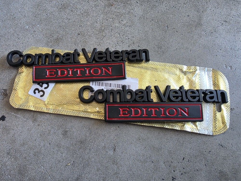 Combat Veteran Edition Emblem Badge Car Truck Suv
