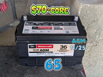 AGM Car Battery Group Size 65