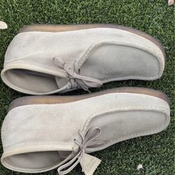 Clark’s Wallabees Originals Beige Suede Desert Lace up  Boots Crepe Sole  Size 14 M