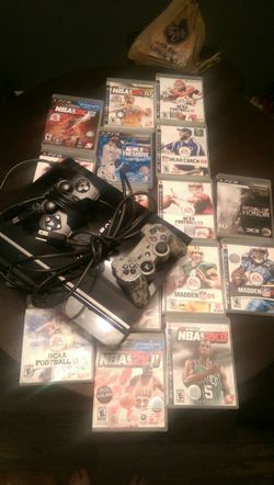 PS3 with 17 games & 2 controllers