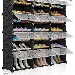 Portable Shoe Rack Organizer With Doors (48 Pairs) 