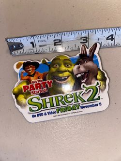 Disney Shrek 2 DVD Video Release Promotional Button Pin back Cardboard