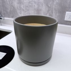 MatteGray Ceramic Plant Pot - 10 Inch