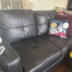 Black “Leather” Couch- Small