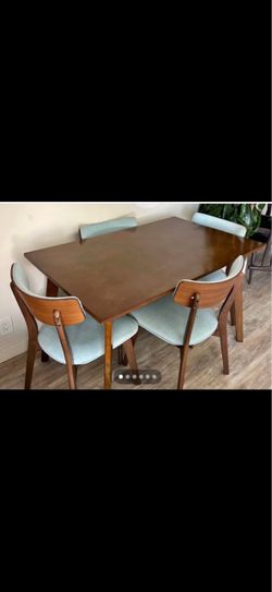 Mid-Century Dining Table + 4 Chairs
