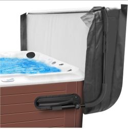 Cover Lifter,Hot Tub Cover Lifter,Pivot Top Mount Spa & Hot Tub Cover Lift Removal Svstem Reinforced Brackets with 3 Hook Towel Rack,Fit for Most Spa 