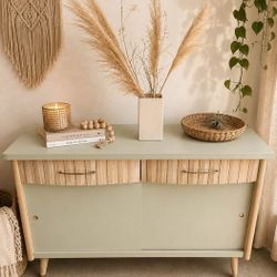 GORGEOUS Sage Green One of a kind MCM Dresser buffet sideboard Entry piece So CHIC