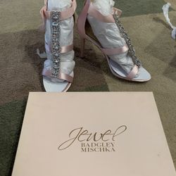 Pink Jeweled Badgley Mischka Heels