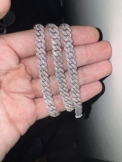 Moissanite Cuban Link Chain | 925 Silver