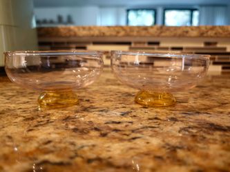 Set of 2 Glass Footed Dessert Bowls