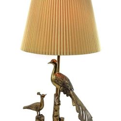 Mid Century Bronze Peacock Lamp