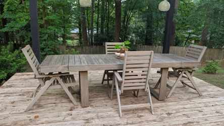West Elm outdoor dining table + 4 chairs