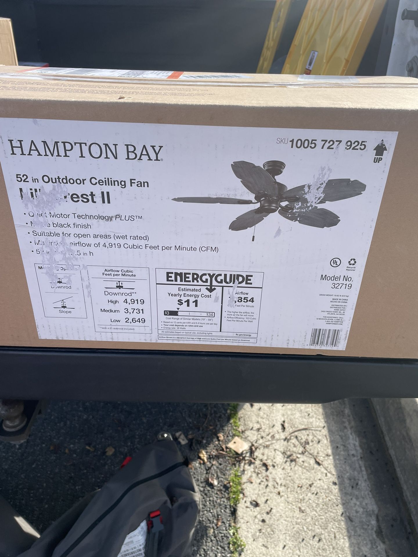Hampton Bay Lillycrest I| 52 in. Indoor/Outdoor Matte Black Wet