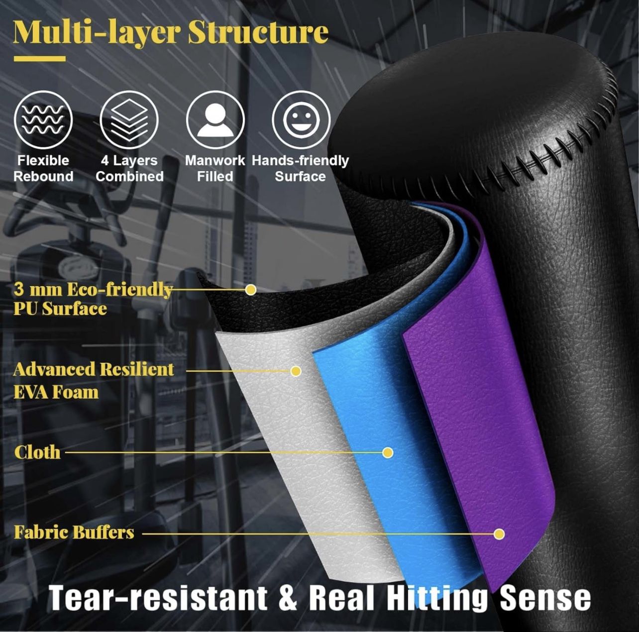 Rorala Punching Bag With Stand, Color Black