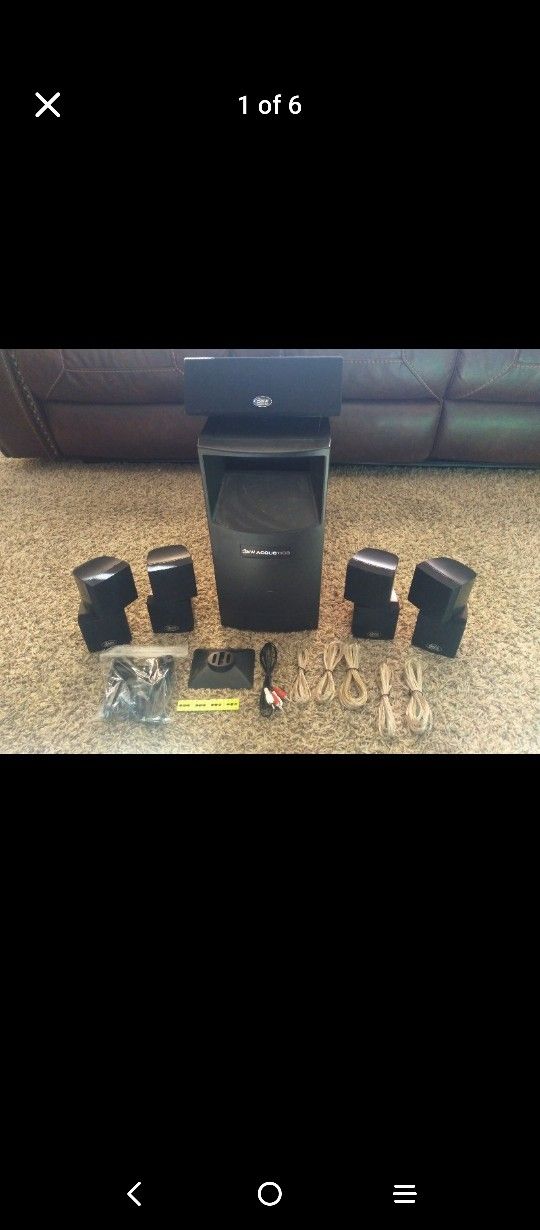 BNW Acoustics Surround Sound Home Entertainment System W 5 Speakers Sub