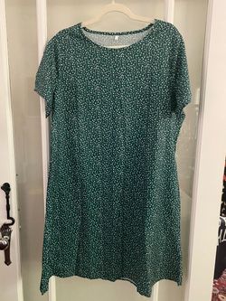 XL! Green Polka Dot Short Sleeve Dress