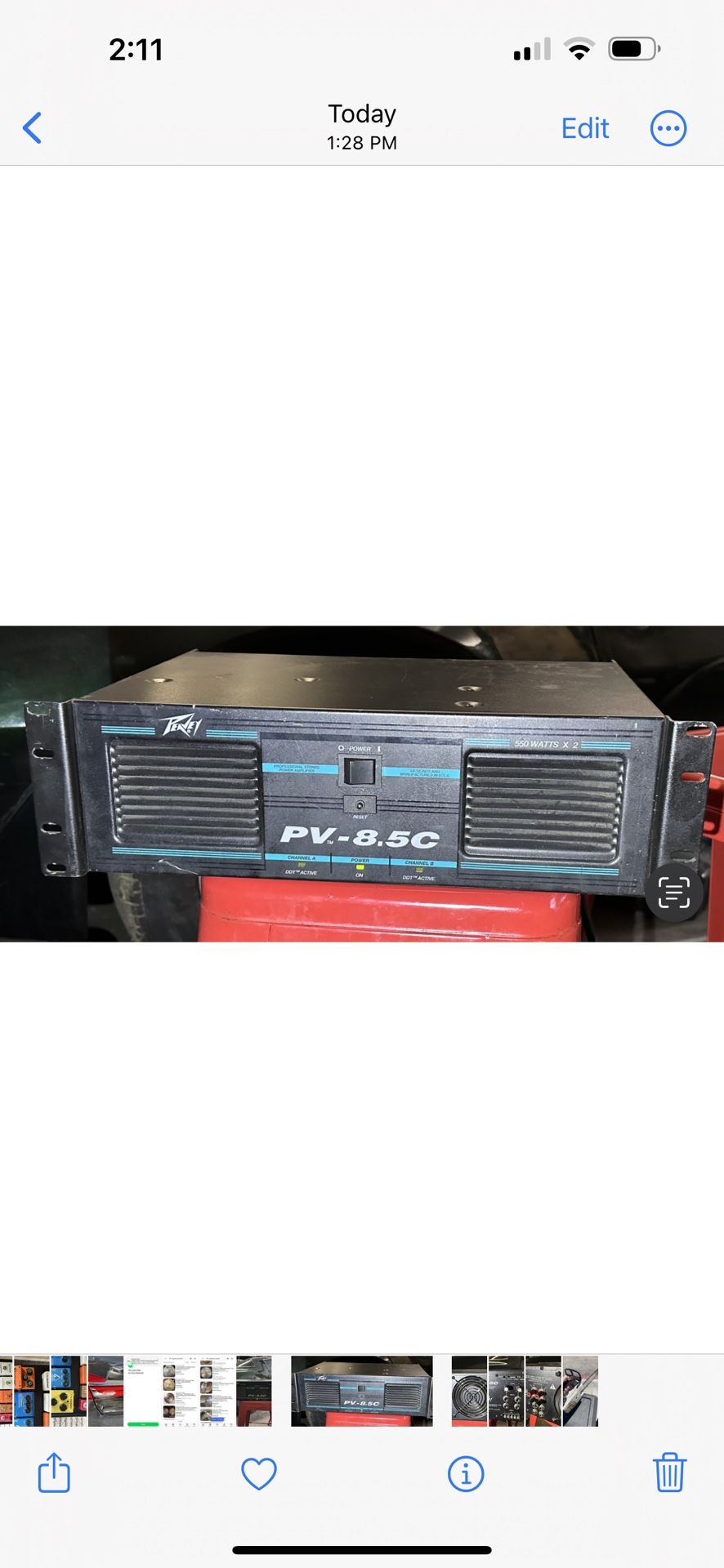 Peavey PV-8.5C 550watts X 2 Power Amp Amplifier