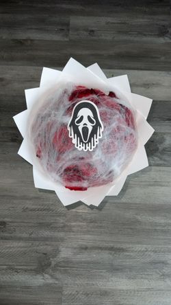 Halloween Ghost Face Rose Bouquet