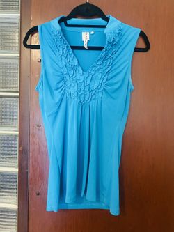 Size Small Bright Blue Polyester Sleeveless top 