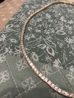24” gold plated  chain,mosanite diamonds 42kt
