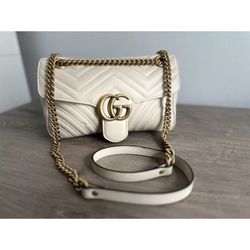 Authentic Gucci Marmont Medium Ivory Purse 