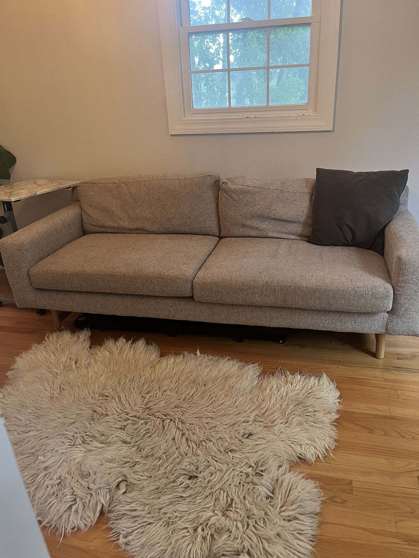 Grey West Elm Couch Sofa