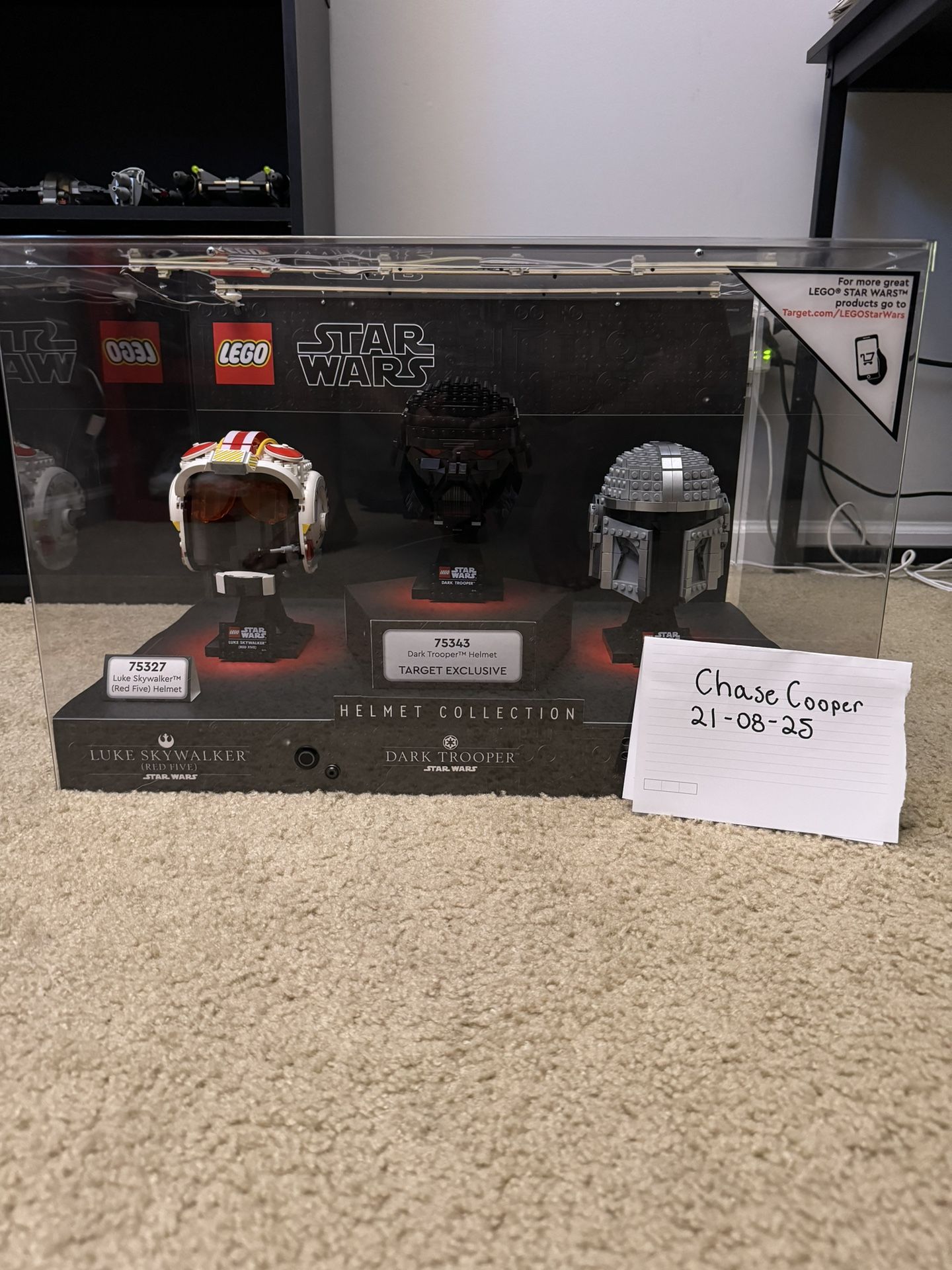 Lego Star Wars Helmet Collection Target display (Open to Offers And Trades)