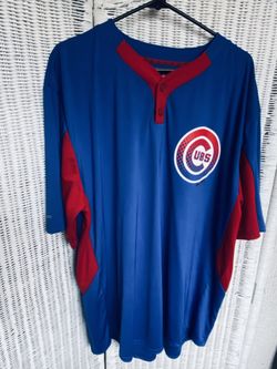 MLB Chicago Cubs Majestic Coolbase Button Shirt Mens Size 2 XL