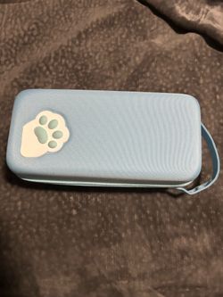 Blue cat paw Nintendo switch carrying storage with straps