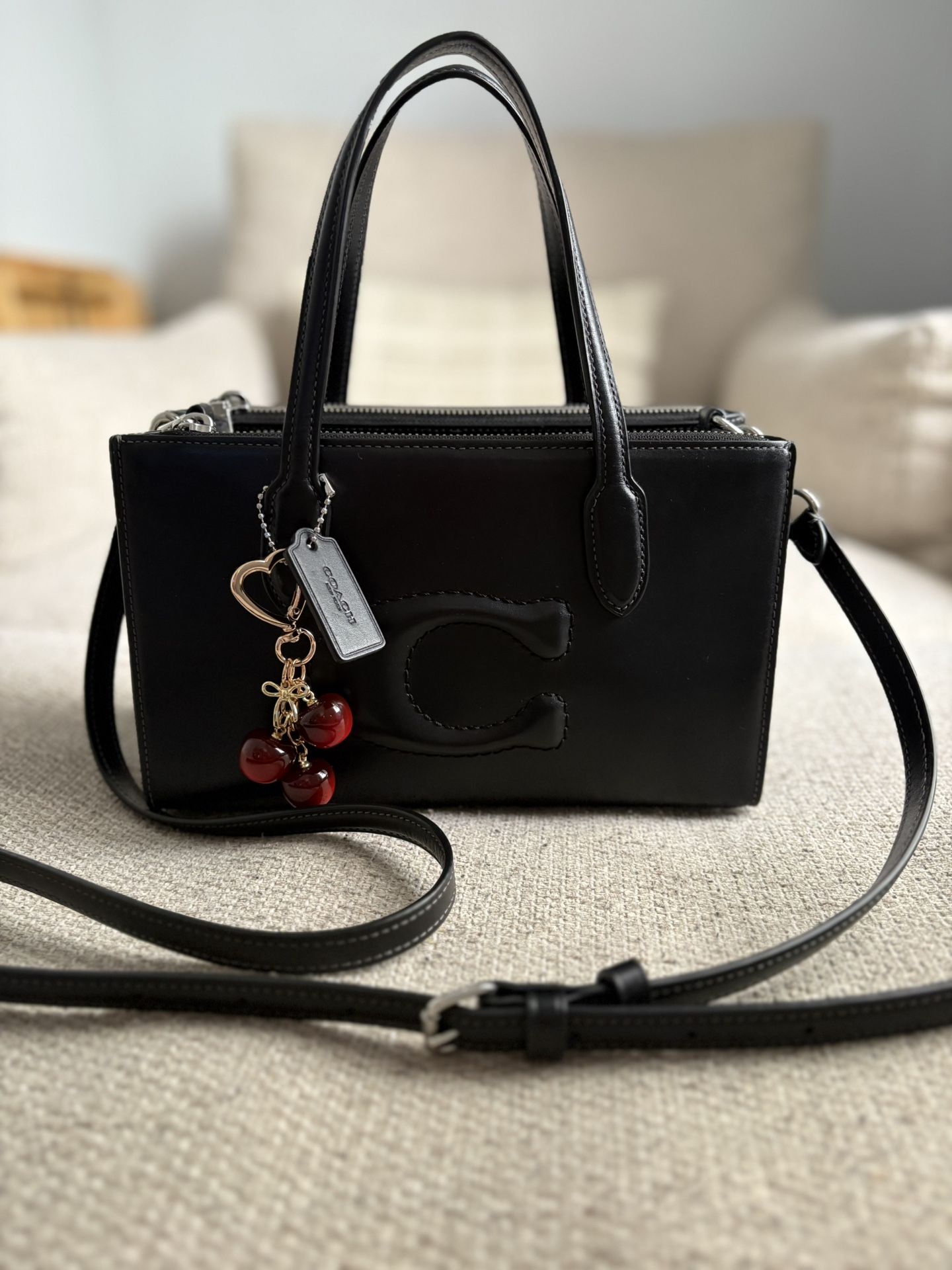 Authentic Coach Mini tote bag Comes With Cherry charm