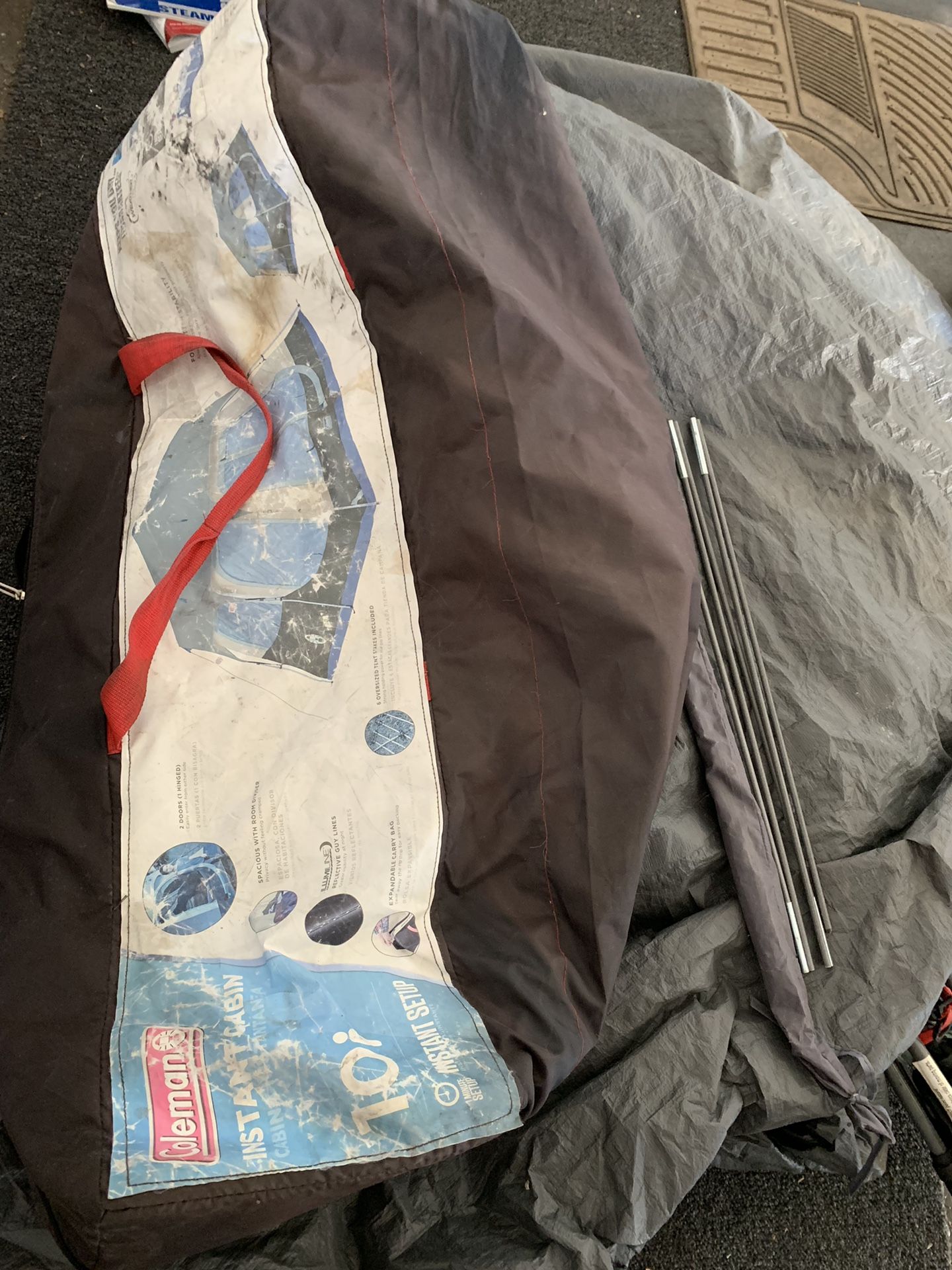 Coleman easy pop 10 person tent.