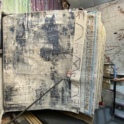 5x7 Area Rugs Carpet Rugs Abstract Design Thick Colors Beige Navy