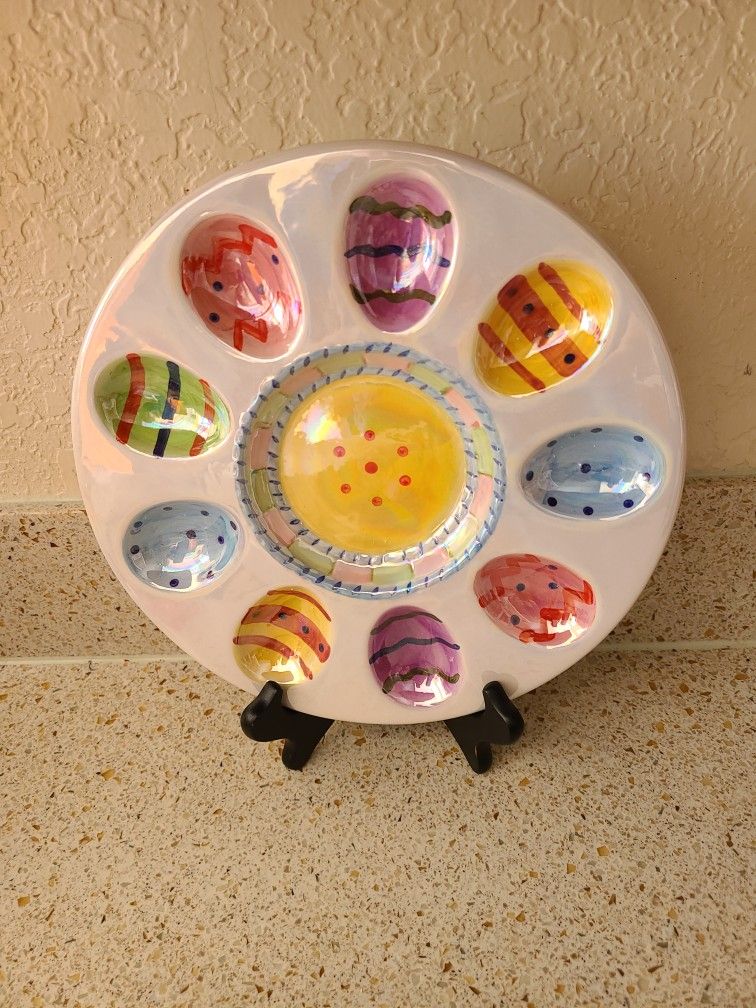 Easter Opalescent Egg Plate