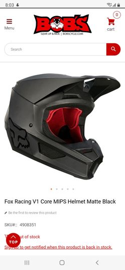 Fox Racing V1 Core MIPS Helmet Matte Black Yout size YS 47-48 literally New never used Retai $180
