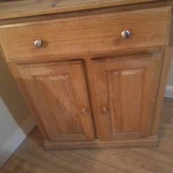 All Wood Hutch With One Drawer And Storage At The Bottom