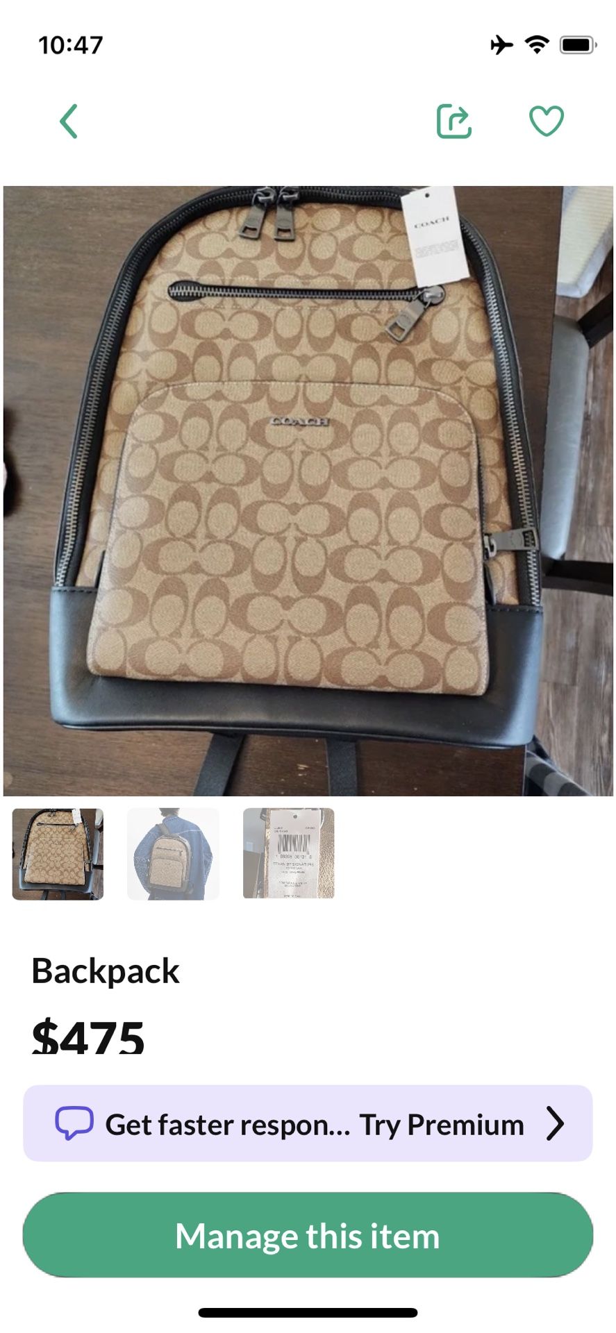 Coach Backpack 